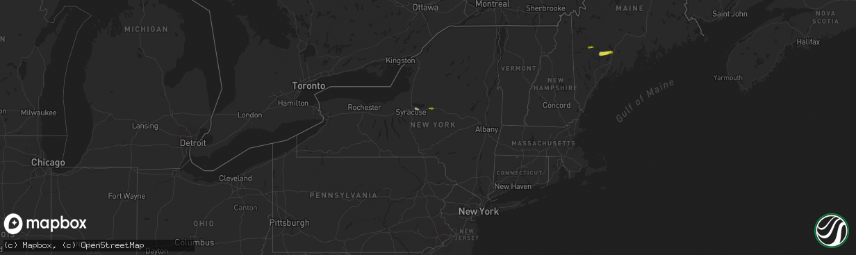 Hail map in New York on June 7, 2016