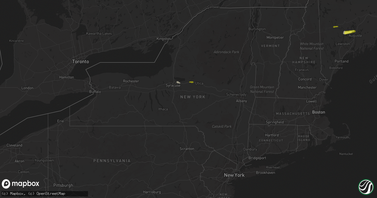 Hail map in New York on June 7, 2016