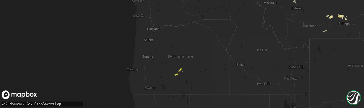 Hail map in Oregon on June 7, 2016