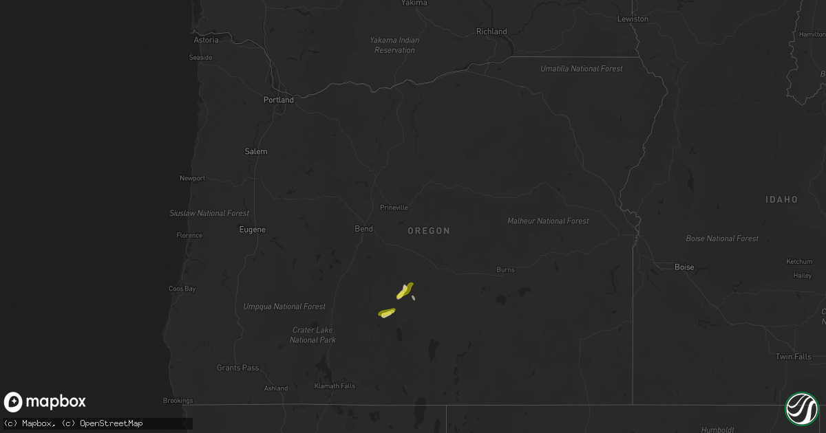 Hail map in Oregon on June 7, 2016