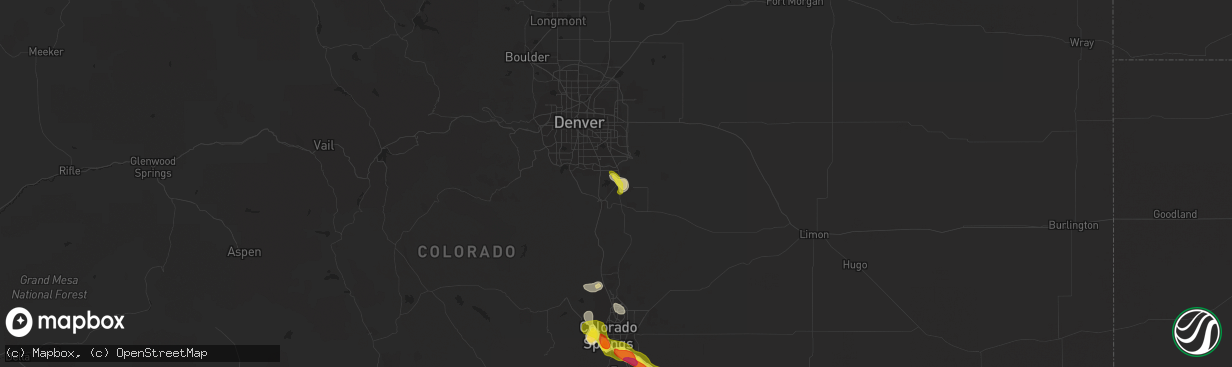 Hail map in Parker, CO on June 7, 2016