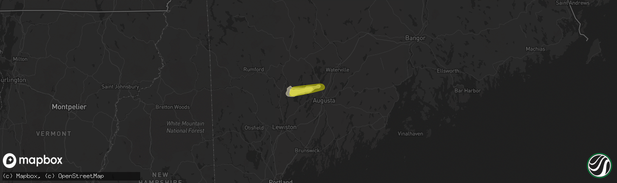 Hail map in Readfield, ME on June 7, 2016