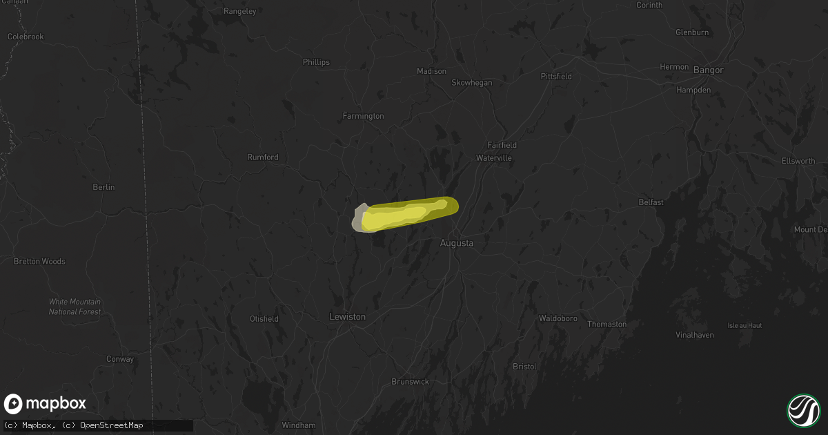 Hail map in Readfield, ME on June 7, 2016