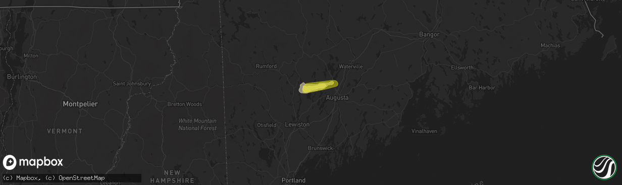 Hail map in Wayne, ME on June 7, 2016