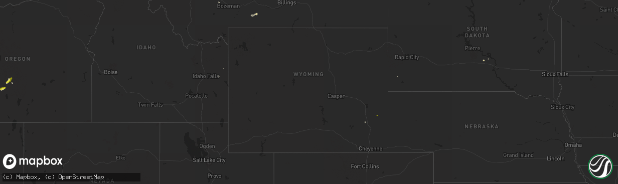 Hail map in Wyoming on June 7, 2016