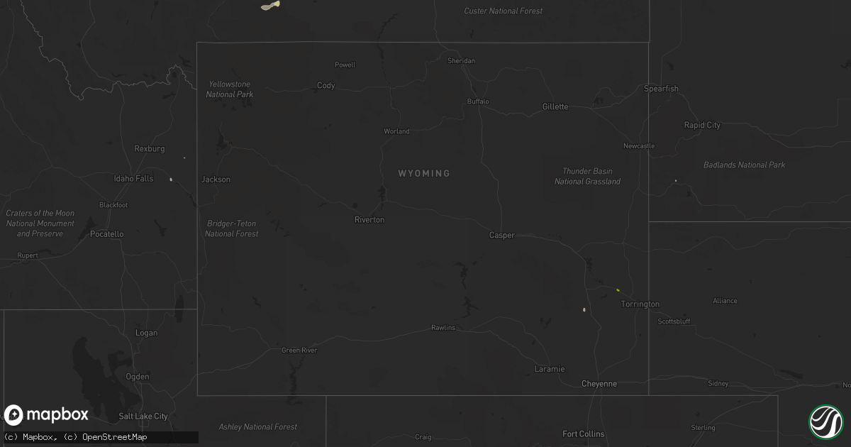 Hail map in Wyoming on June 7, 2016