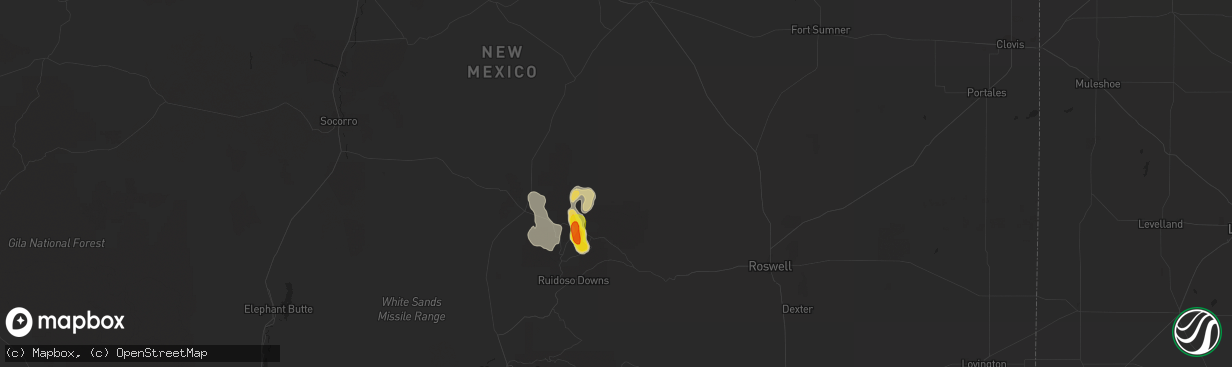 Hail map in Capitan, NM on June 7, 2017