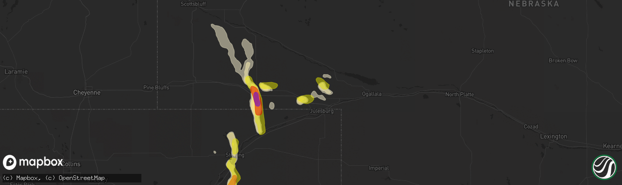 Hail map in Chappell, NE on June 7, 2017