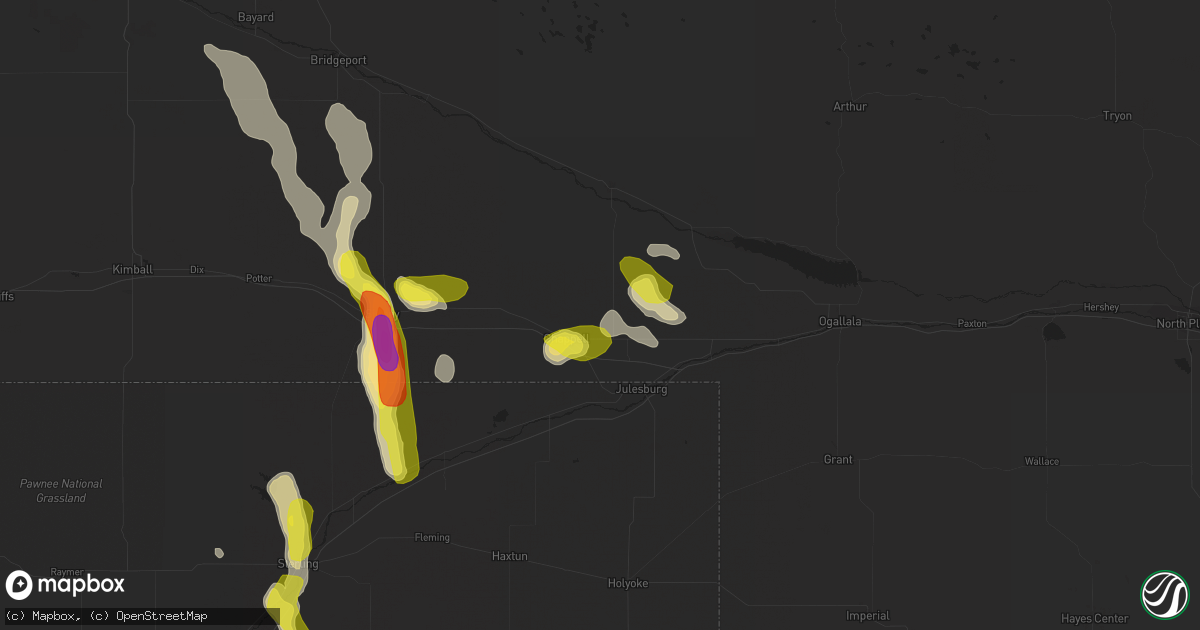Hail map in Chappell, NE on June 7, 2017