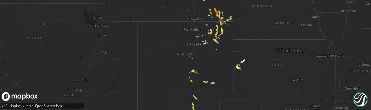 Hail map in Colorado on June 7, 2017