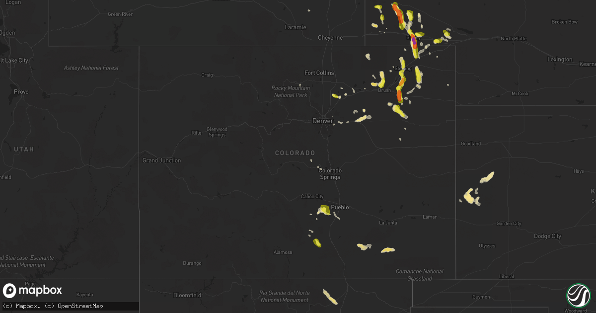 Hail map in Colorado on June 7, 2017
