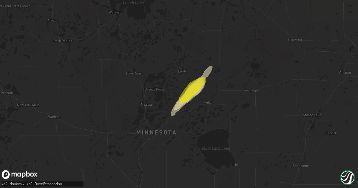 Hail map in Crosby, MN on June 7, 2017