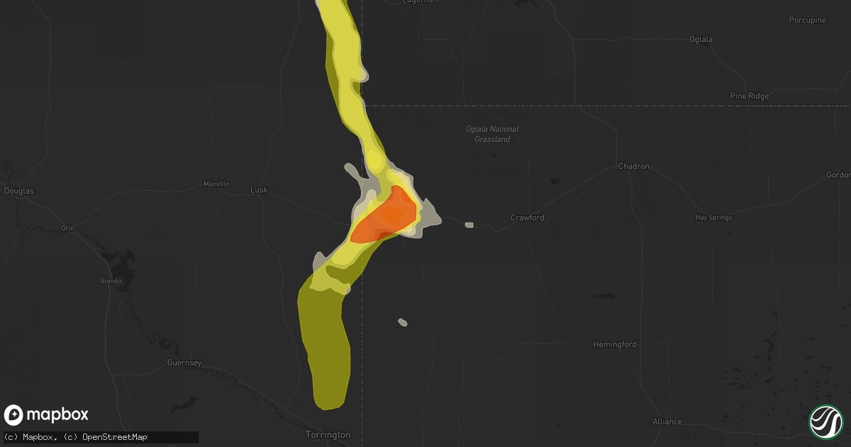 Hail map in Harrison, NE on June 7, 2017