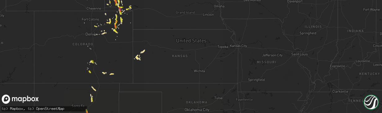 Hail map in Kansas on June 7, 2017