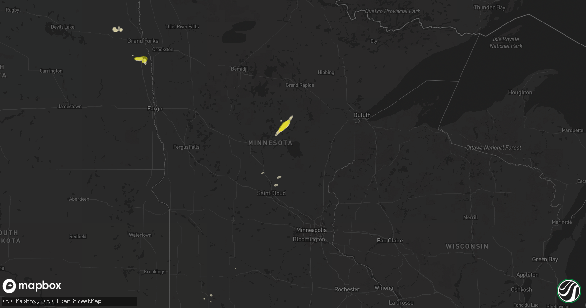 Hail map in Minnesota on June 7, 2017