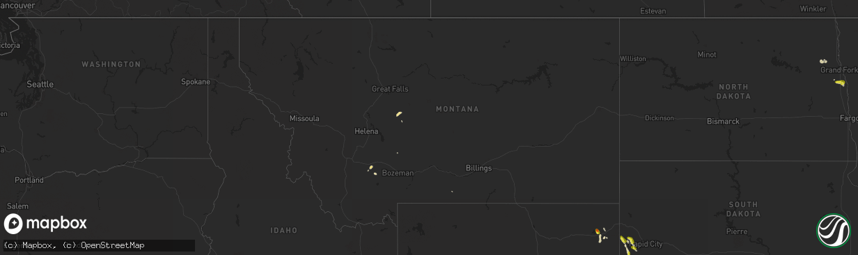 Hail map in Montana on June 7, 2017