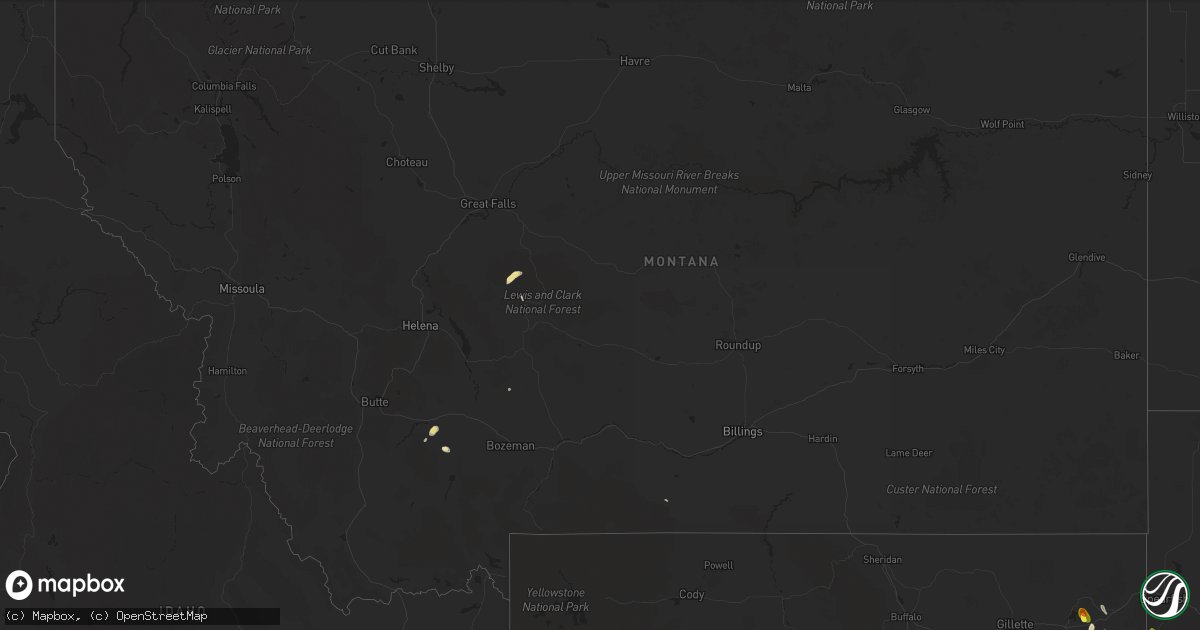 Hail map in Montana on June 7, 2017