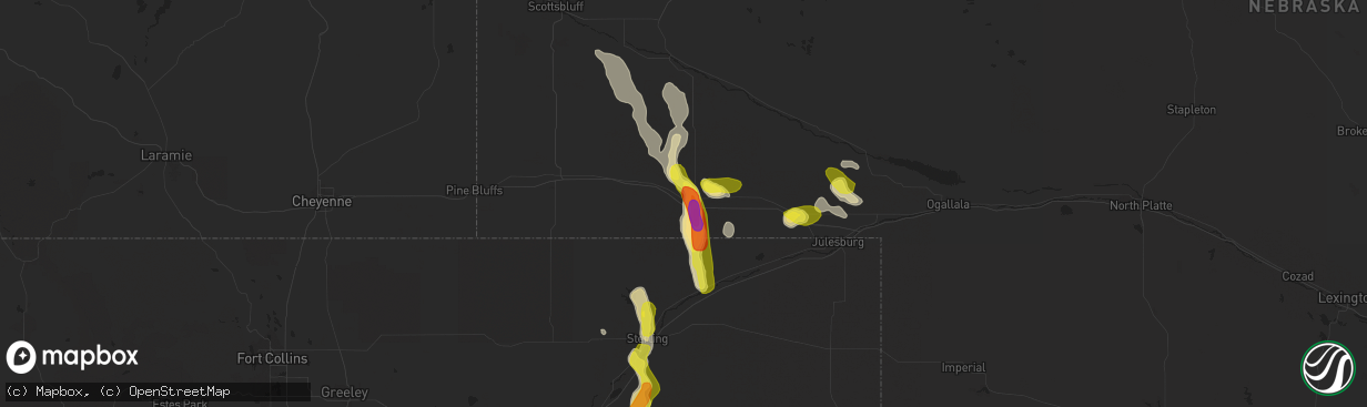 Hail map in Sidney, NE on June 7, 2017