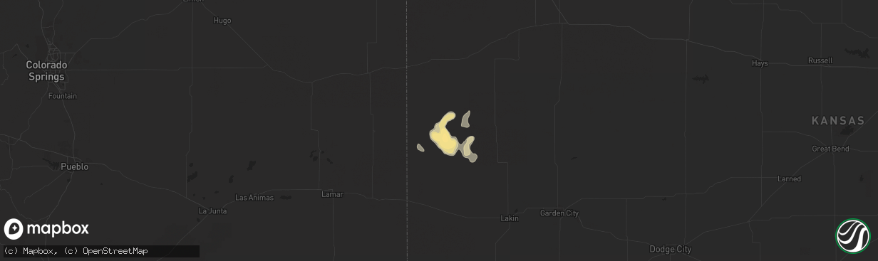 Hail map in Tribune, KS on June 7, 2017