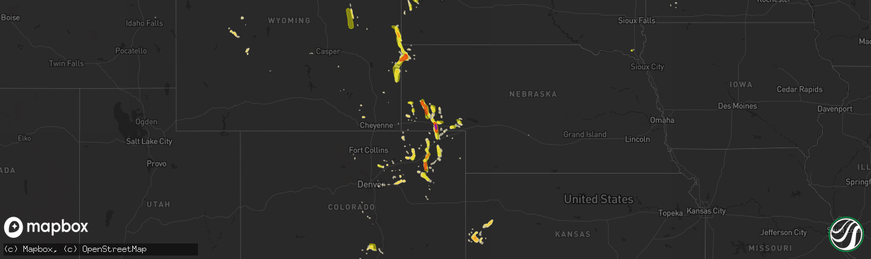 Hail map on June 7, 2017