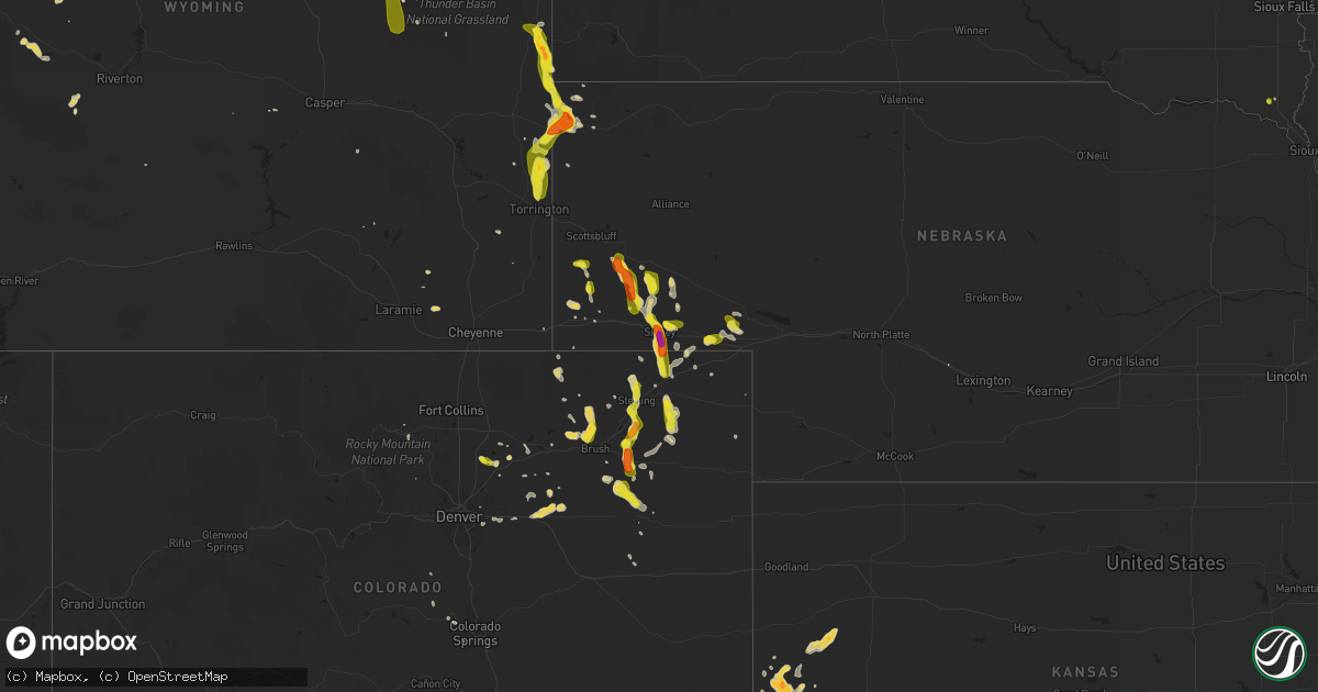 Hail map on June 7, 2017