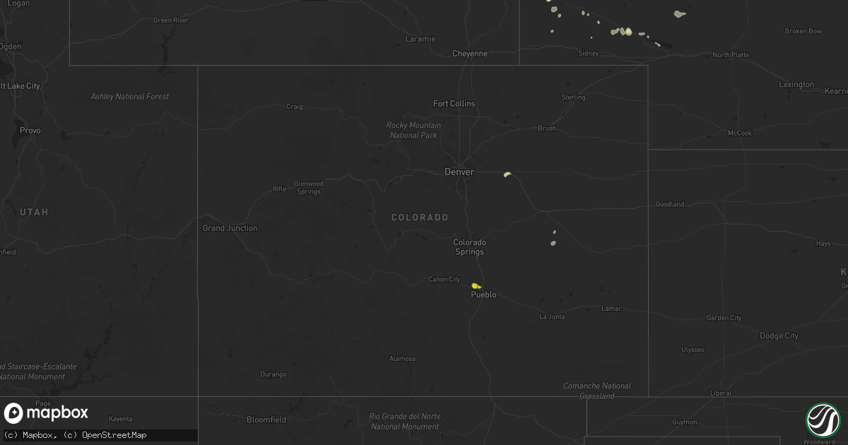 Hail map in Colorado on June 7, 2018