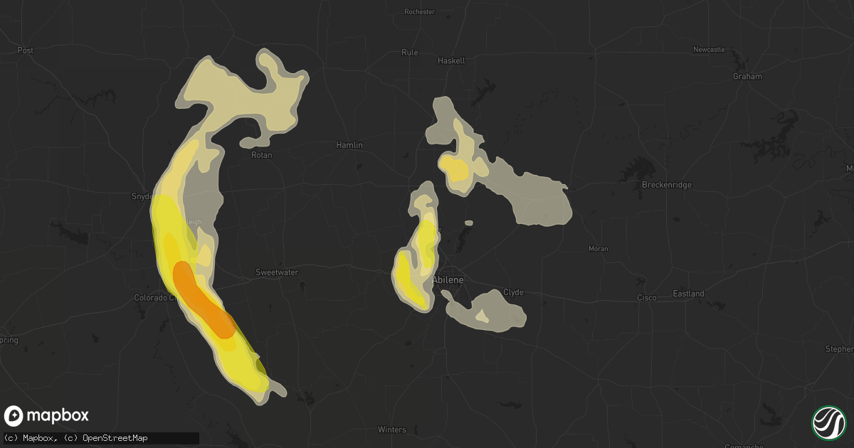 Hail map in Hawley, TX on June 7, 2018