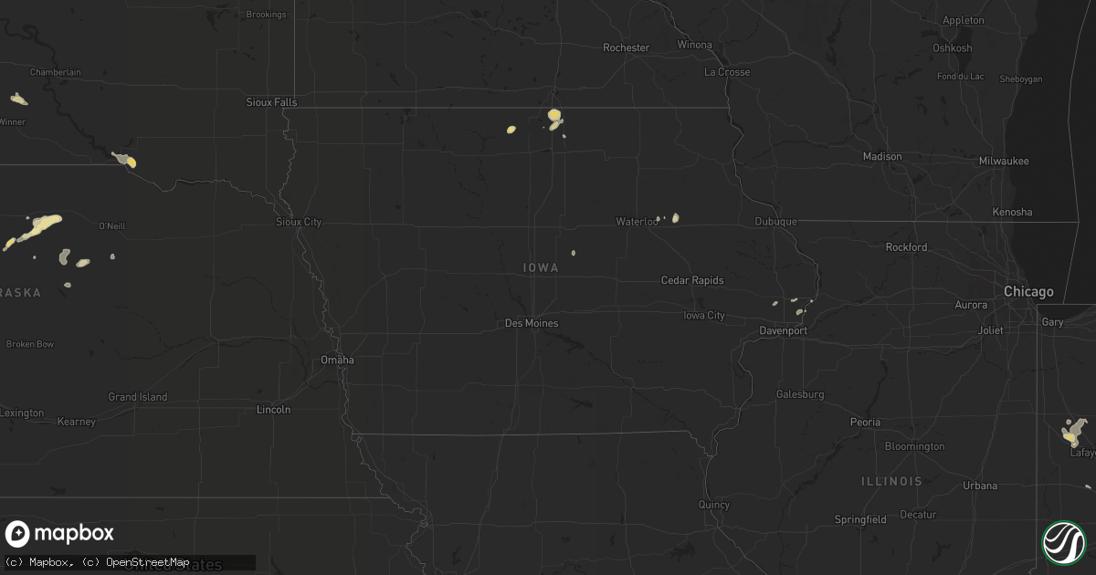 Hail map in Iowa on June 7, 2018