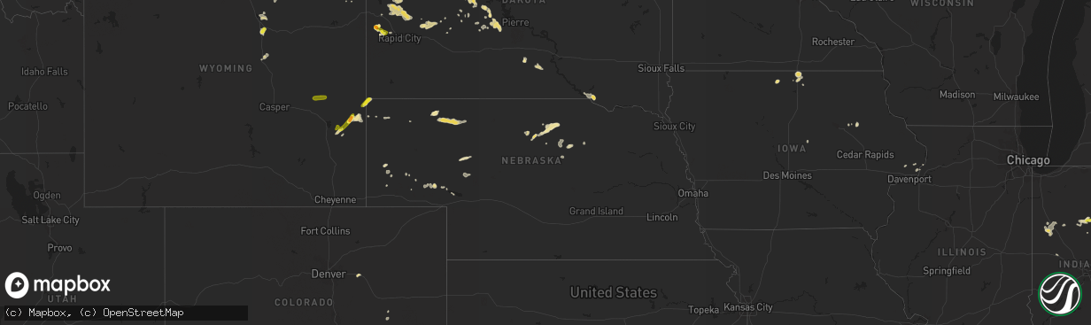 Hail map in Nebraska on June 7, 2018