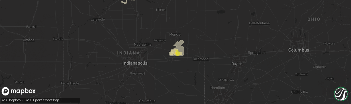 Hail map in New Castle, IN on June 7, 2018