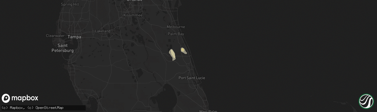 Hail map in Vero Beach, FL on June 7, 2018