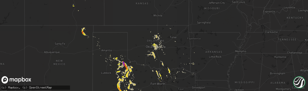 Hail map on June 7, 2018