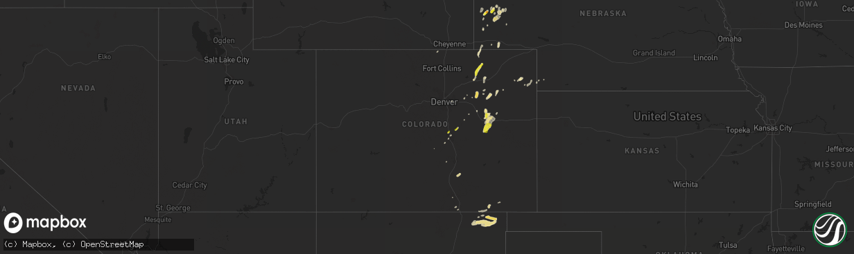 Hail map in Colorado on June 7, 2019