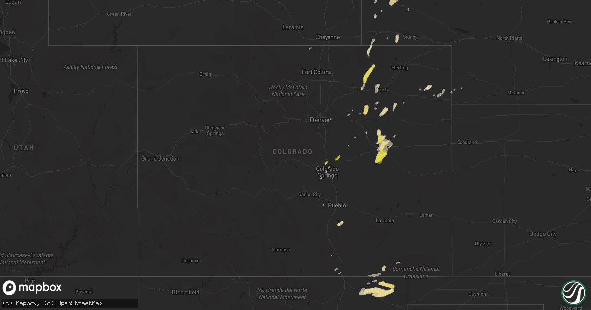 Hail map in Colorado on June 7, 2019