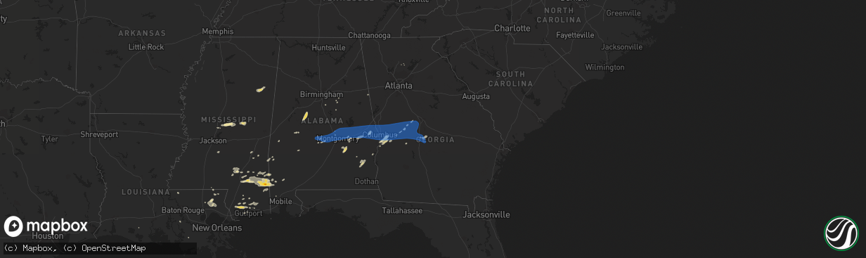 Hail map in Georgia on June 7, 2019