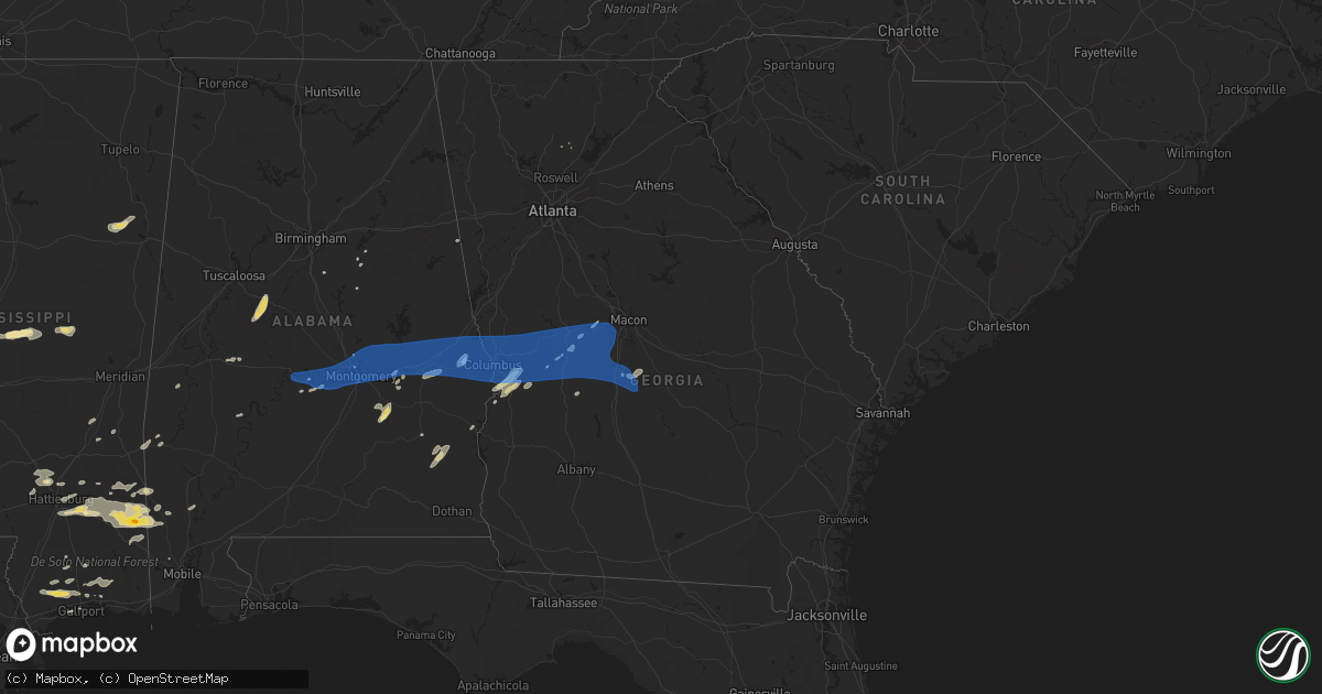 Hail map in Georgia on June 7, 2019