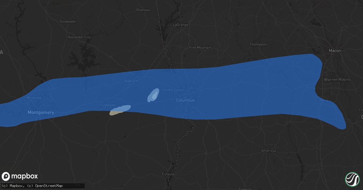 Hail map in Phenix City, AL on June 7, 2019