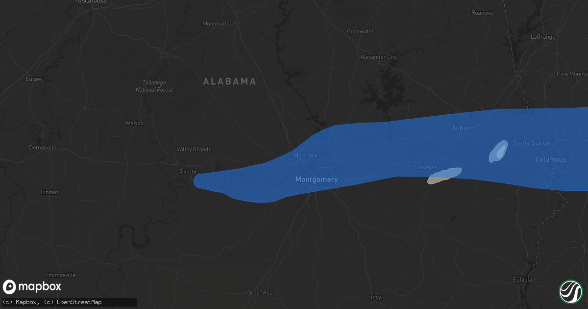 Hail map in Prattville, AL on June 7, 2019