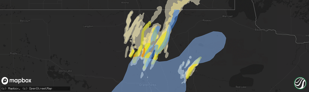 Hail map in Stephen, MN on June 7, 2020