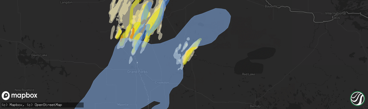 Hail map in Thief River Falls, MN on June 7, 2020