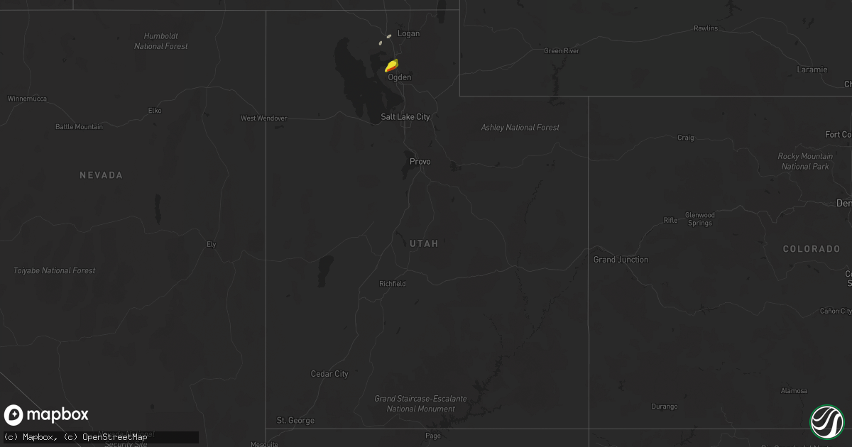 Hail map in Utah on June 7, 2020