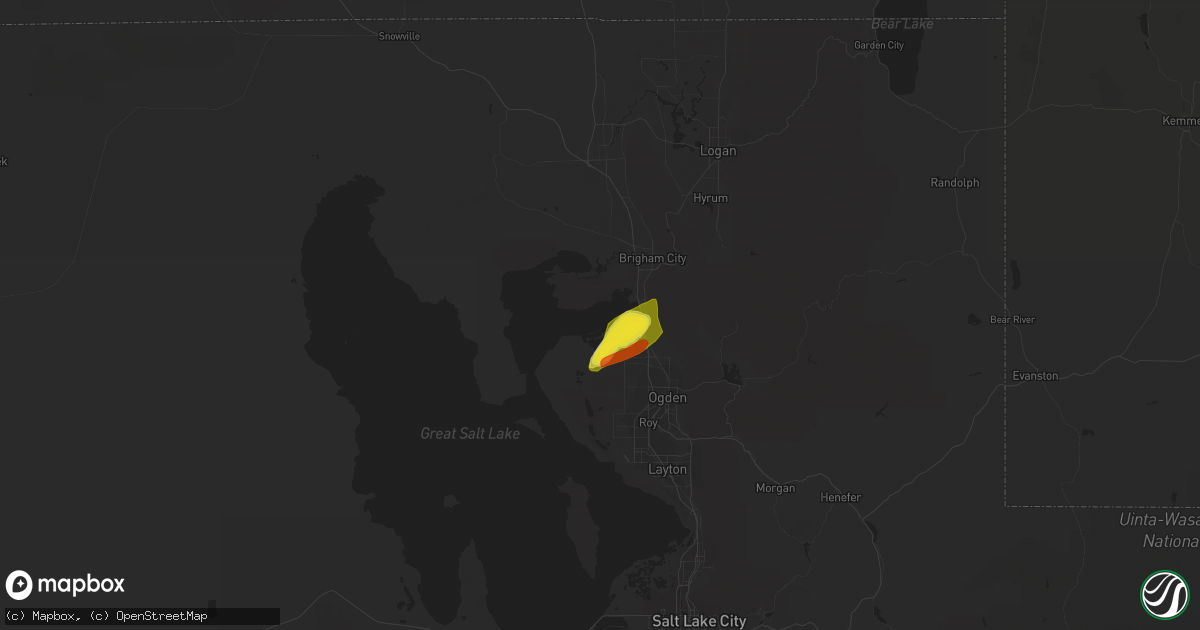 Hail map in Willard, UT on June 7, 2020