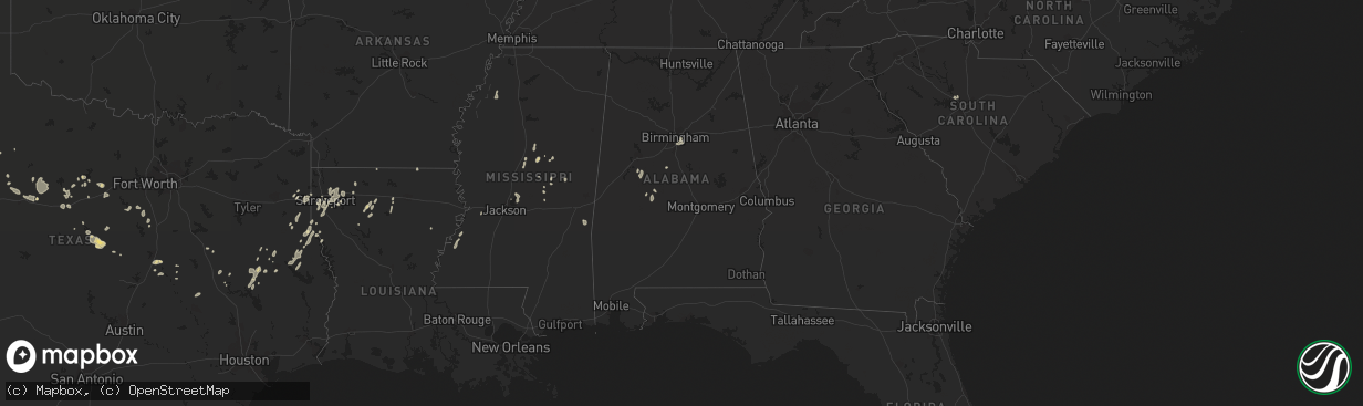 Hail map in Alabama on June 7, 2021