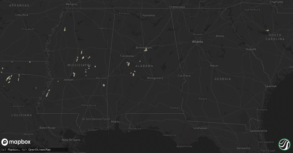 Hail map in Alabama on June 7, 2021