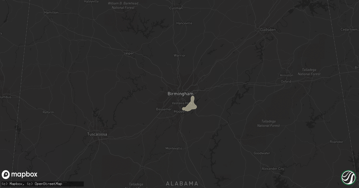 Hail map in Birmingham, AL on June 7, 2021