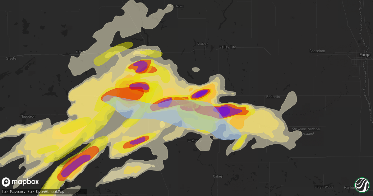 Hail map in Marion, ND on June 7, 2021