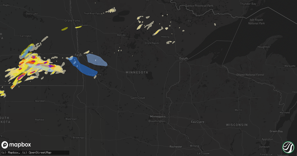 Hail map in Minnesota on June 7, 2021