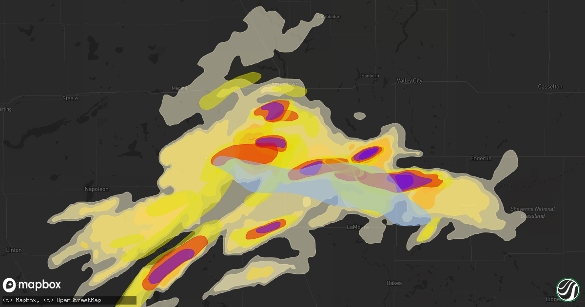 Hail map in Montpelier, ND on June 7, 2021