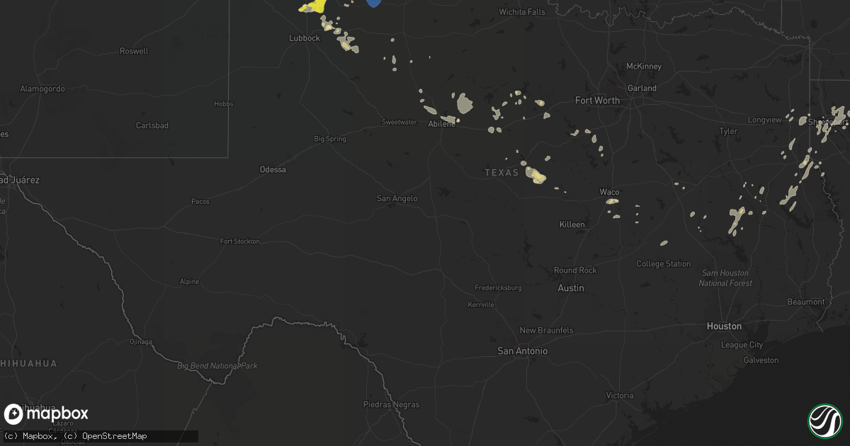 Hail map in Texas on June 7, 2021