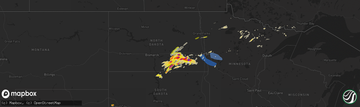 Hail map on June 7, 2021